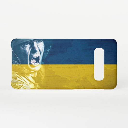 Ukraine Peace Soldier at War Samsung Galaxyケース (裏面横)