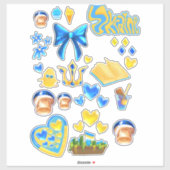 Ukraine scrapbook stickers blue yellow シール (シート)