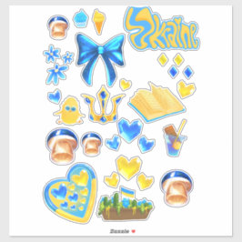 Ukraine scrapbook stickers blue yellow シール