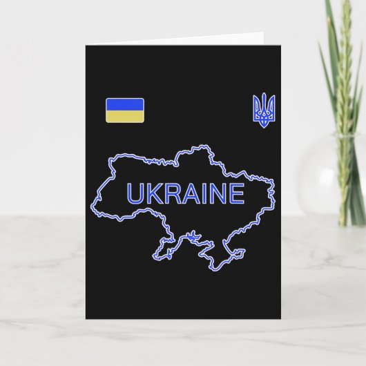 Ukraine Soccer Team Ukr Map And Trident Jersey Foo カード (正面)