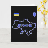 Ukraine Soccer Team Ukr Map And Trident Jersey Foo カード (黄色い花)