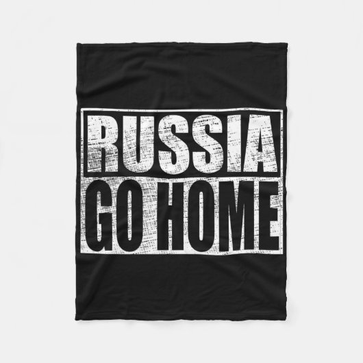 Ukraine Support Russia Go Home Meme Vladimir Putin フリースブランケット (正面)