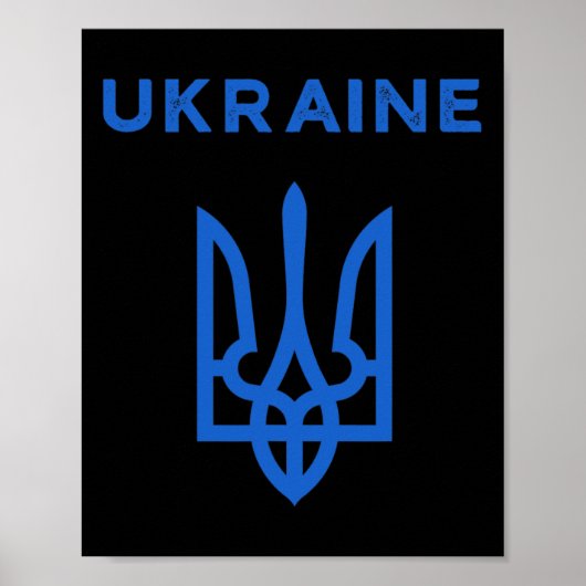 Ukraine Supporter Trident Ukrainian Tryzub Flag Co ポスター (正面)