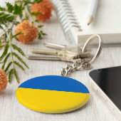 Ukraine (Ukrainian) Flag キーホルダー (側面)