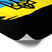 Ukraine Ukrainian Kiew Trysub Flag 17  ポスター (角)
