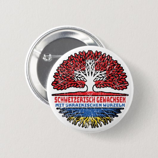 Ukraine Ukrainisch Schweizer Schweiz Baum Wurzel 缶バッジ (正面&裏面)