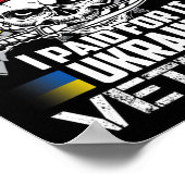 Ukraine Veteran Support Ukraine Map Flag Pride Blu ポスター (角)