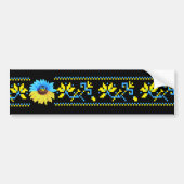 Ukraine watercolor sunflower blue yellow flag バンパーステッカー (正面)
