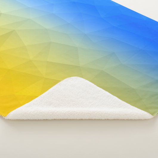 Ukraine yellow blue geometric mesh pattern シェルパブランケット (3/4)