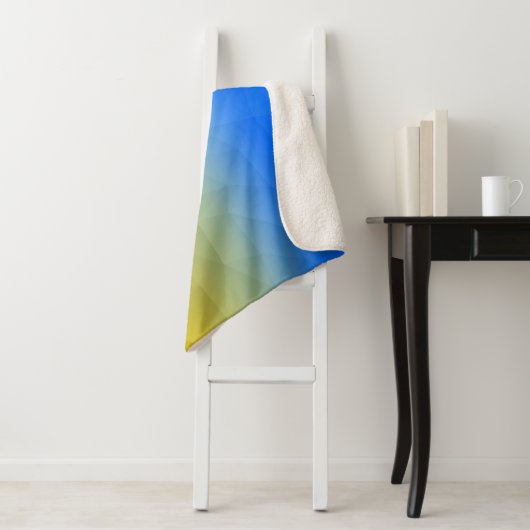Ukraine yellow blue geometric mesh pattern シェルパブランケット (インサイチュ)