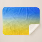 Ukraine yellow blue geometric mesh pattern シェルパブランケット (正面(横))