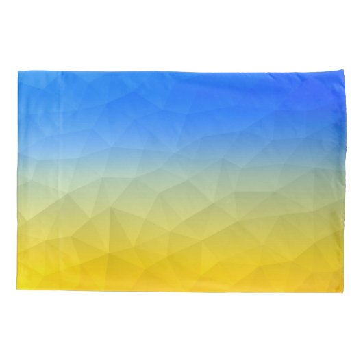 Ukraine yellow blue geometric mesh pattern 枕カバー (裏面)