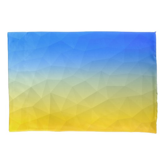 Ukraine yellow blue geometric mesh pattern 枕カバー (正面)