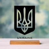 Ukraine's Tryzub Contemporary Graphic Emblem アクリルサイン (ニュートラル)
