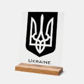 Ukraine's Tryzub Contemporary Graphic Emblem アクリルサイン (傾斜)