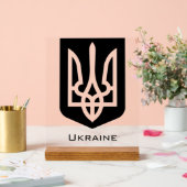 Ukraine's Tryzub Contemporary Graphic Emblem アクリルサイン (ウェディング)