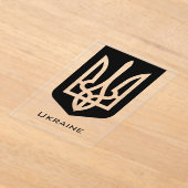 Ukraine's Tryzub Contemporary Graphic Emblem アクリル招待状 (レイダウン)