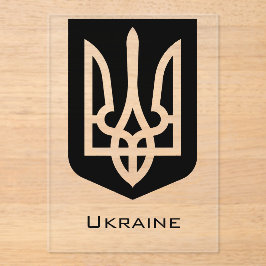 Ukraine's Tryzub Contemporary Graphic Emblem アクリル招待状