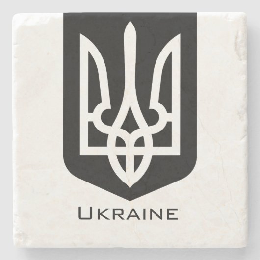 Ukraine's Tryzub Contemporary Graphic Emblem ストーンコースター (正面)
