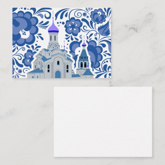 Ukrainian Churches of Kiev Blue ノートカード (正面/裏面)