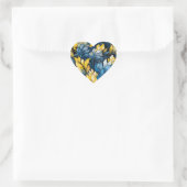 Ukrainian colours blue and yellow heart ハートシール (バッグ)