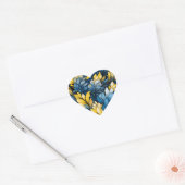Ukrainian colours blue and yellow heart ハートシール (封筒)