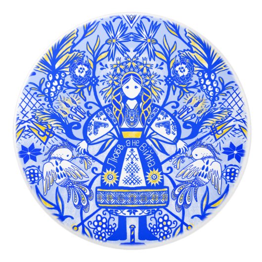 Ukrainian Doll Ceramic Knob セラミックノブ (正面)