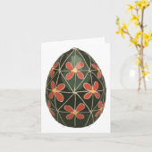 Ukrainian Easter Egg With Floral Motif Sticker  カード (黄色い花)