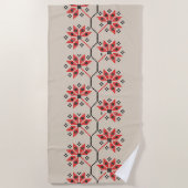 Ukrainian Embroidery Floral Folk Art  ビーチタオル (正面)