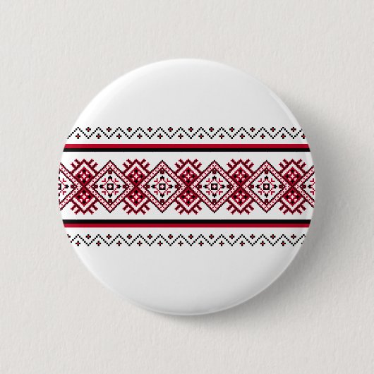 Ukrainian Embroidery Vyshyvanka Pin 缶バッジ (正面)