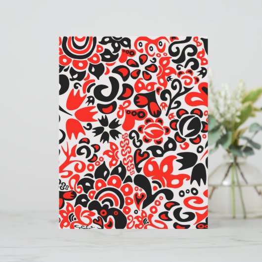Ukrainian ethnic folk art floral pattern absrtact  (スタンド正面)