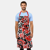Ukrainian ethnic folk art floral pattern absrtact エプロン (着用した状態)