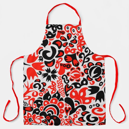 Ukrainian ethnic folk art floral pattern absrtact エプロン (正面)
