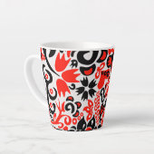 Ukrainian ethnic folk art floral pattern absrtact カフェラテマグ (左アングル)