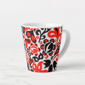 Ukrainian ethnic folk art floral pattern absrtact カフェラテマグ (右アングル)