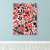 Ukrainian ethnic folk art floral pattern absrtact  キャンバスプリント (インサイチュ (ウッドフロア))