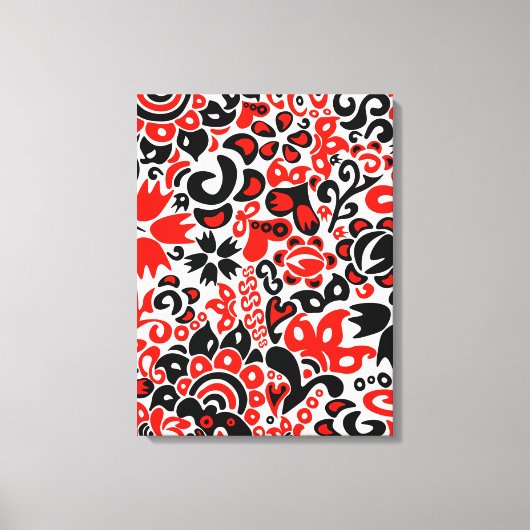 Ukrainian ethnic folk art floral pattern absrtact  キャンバスプリント (正面)