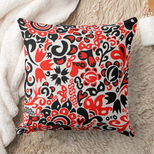 Ukrainian ethnic folk art floral pattern absrtact クッション (ブランケット)