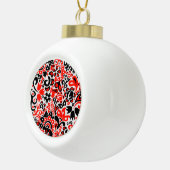 Ukrainian ethnic folk art floral pattern absrtact  セラミックボールオーナメント (右)