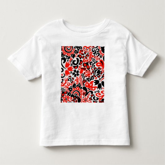 Ukrainian ethnic folk art floral pattern absrtact トドラーTシャツ (正面)