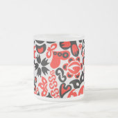 Ukrainian ethnic folk art floral pattern absrtact フロストグラスマグカップ (中央)