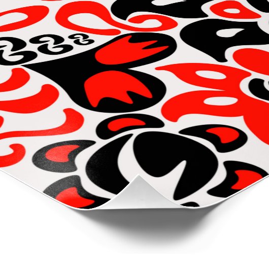 Ukrainian ethnic folk art floral pattern absrtact  ポスター (コーナー)