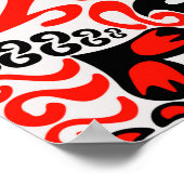 Ukrainian ethnic folk art floral pattern absrtact ポスター (角)