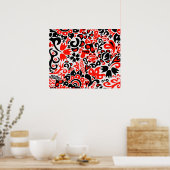 Ukrainian ethnic folk art floral pattern absrtact ポスター (キッチン)