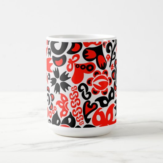 Ukrainian ethnic folk art floral pattern absrtact モーフィングマグカップ (中央)