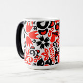 Ukrainian ethnic folk art floral pattern absrtact モーフィングマグカップ (正面左)