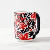 Ukrainian ethnic folk art floral pattern absrtact モーフィングマグカップ (正面右)
