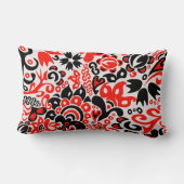 Ukrainian ethnic folk art floral pattern absrtact ランバークッション (裏面)