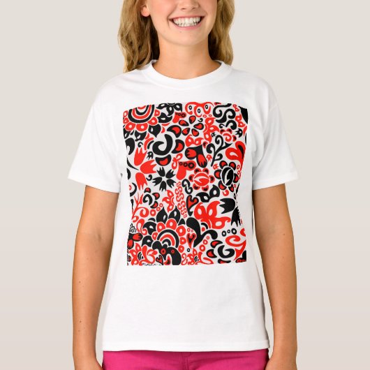 Ukrainian ethnic folk art floral pattern absrtact tシャツ (正面)