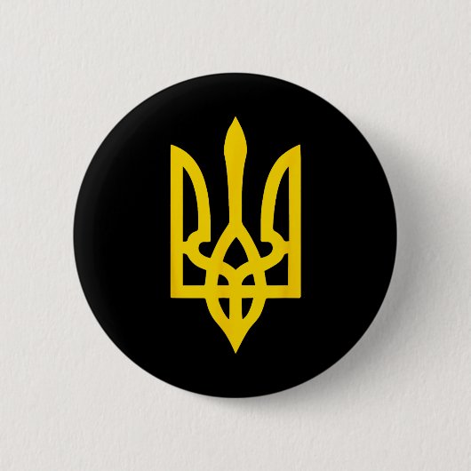 Ukrainian Flag Crest Symbol Logo Ukraine 缶バッジ (正面)